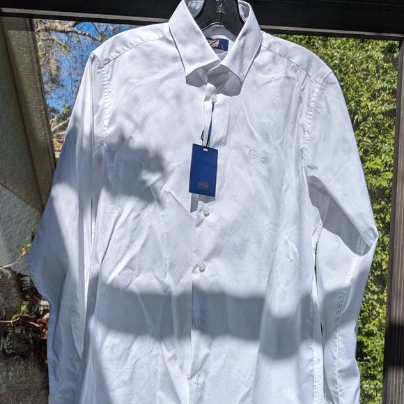 NWT Cavalli Class White Slim Fit Logo Shirt 15.5 - Picture 1 of 4
